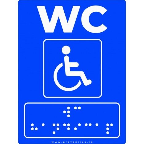 Placute braille wc persoane cu dizabilitati pentru nevazatori